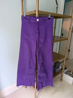 Zara Wide-Leg Jumpsuit Pants in Vibrant Purple